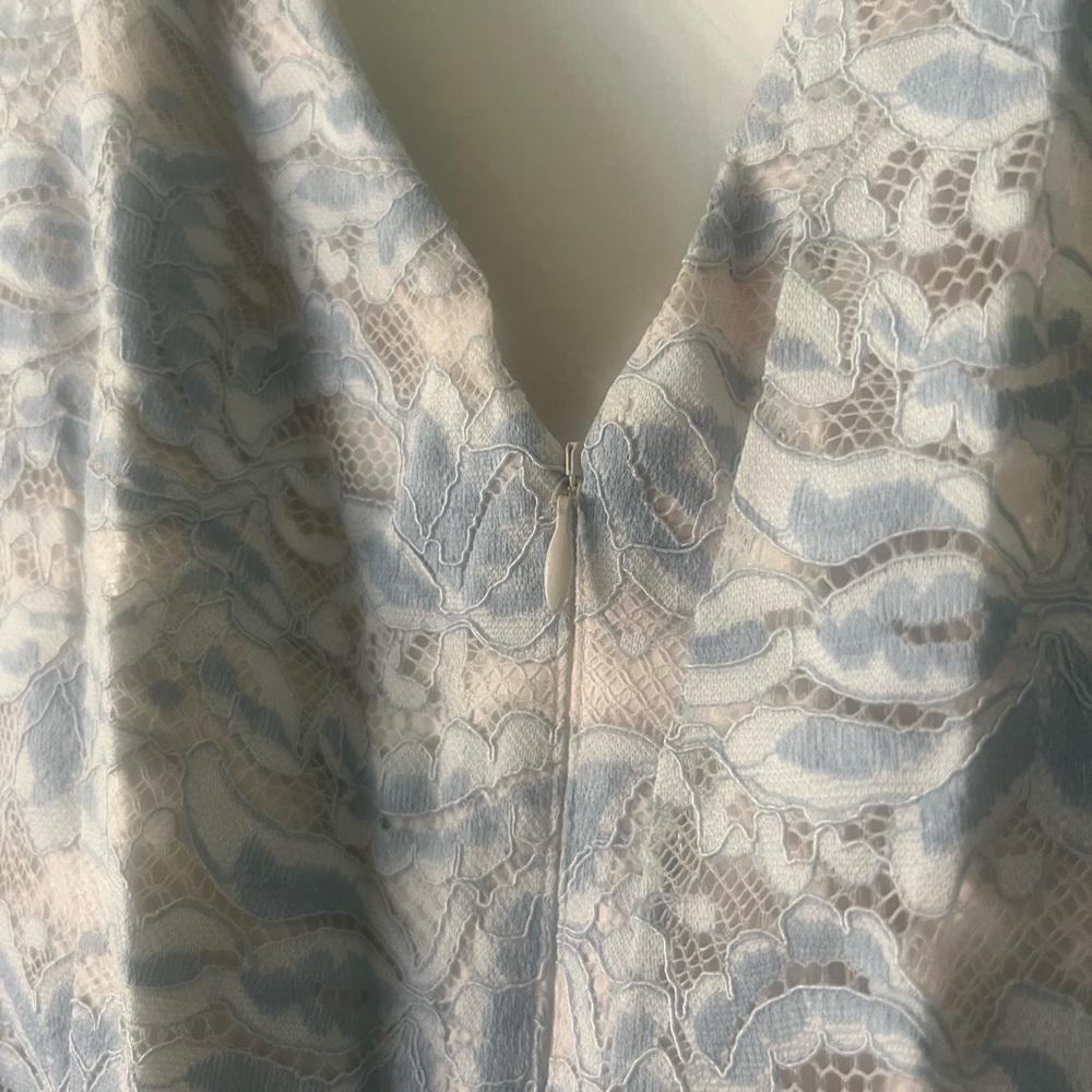 Vince Camuto Light Blue and Cream Lace Dress